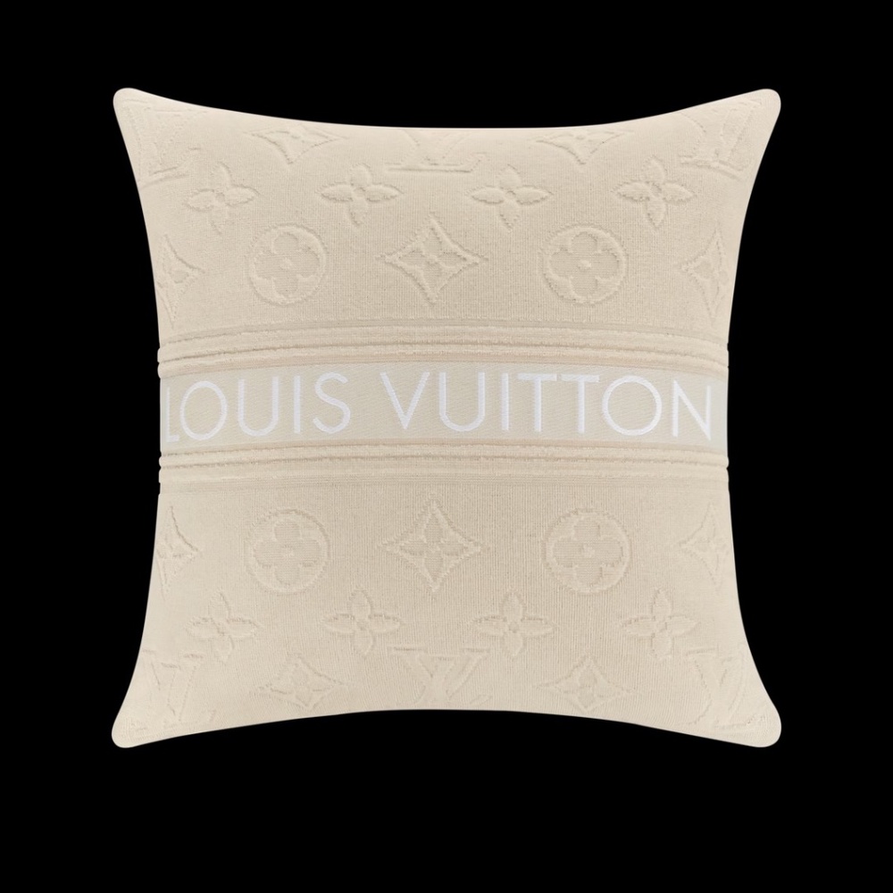 LV Cream Beach Pillow